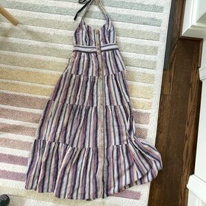 Anthropologie Striped Halter Maxi Dress
